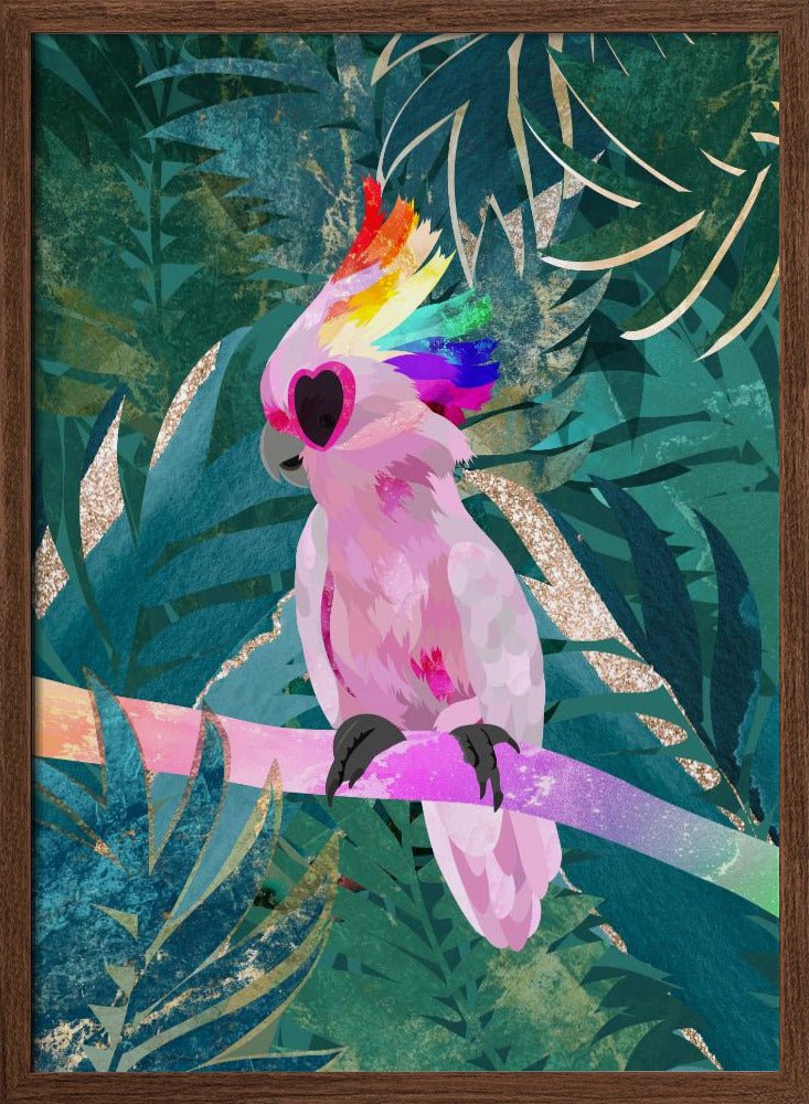Jungle Rainbow Cockatoo - Stretched Canvas, Poster or Fine Art Print - I Heart Wall Art - Poster Print, Canvas Print or Framed Art Print