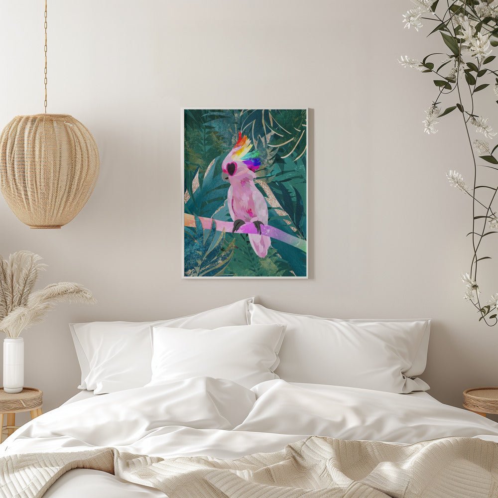 Jungle Rainbow Cockatoo - Stretched Canvas, Poster or Fine Art Print - I Heart Wall Art - Poster Print, Canvas Print or Framed Art Print