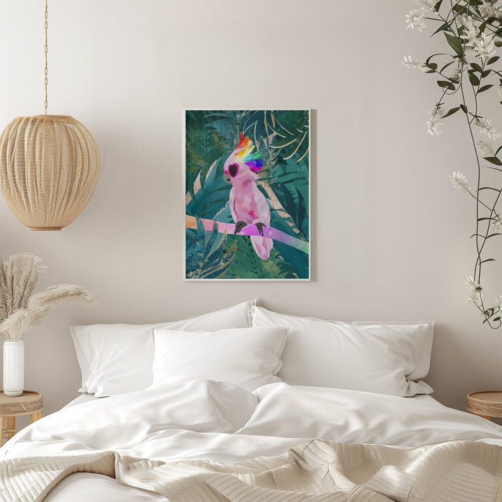 Jungle Rainbow Cockatoo - Stretched Canvas, Poster or Fine Art Print - I Heart Wall Art - Poster Print, Canvas Print or Framed Art Print