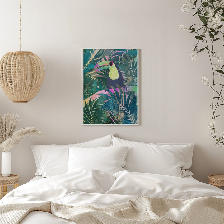 Jungle Rainbow Toucan - Stretched Canvas, Poster or Fine Art Print - I Heart Wall Art - Poster Print, Canvas Print or Framed Art Print