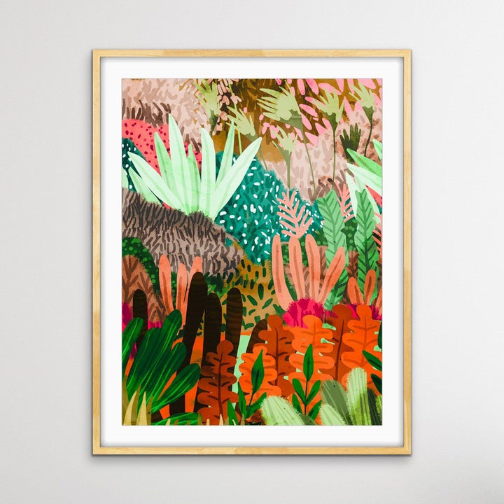 Junglified - Abstract Colourful Monstera Jungle Original Artwork Canvas or Paper Print - I Heart Wall Art