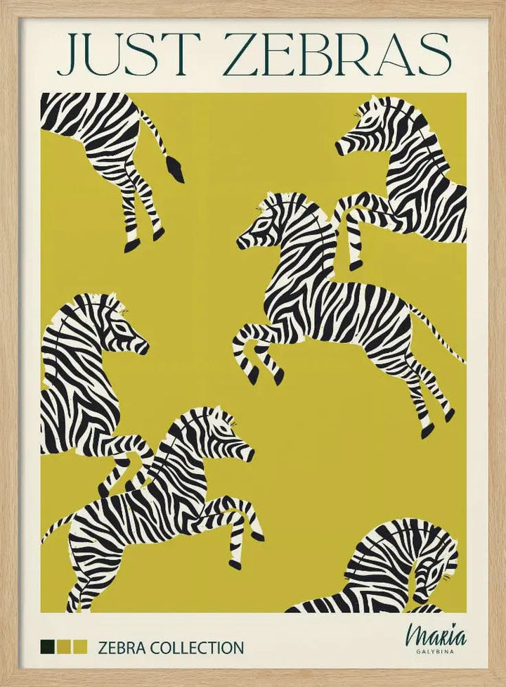 JUST ZEBRAS. Zebra Collection - Stretched Canvas, Poster or Fine Art Print I Heart Wall Art