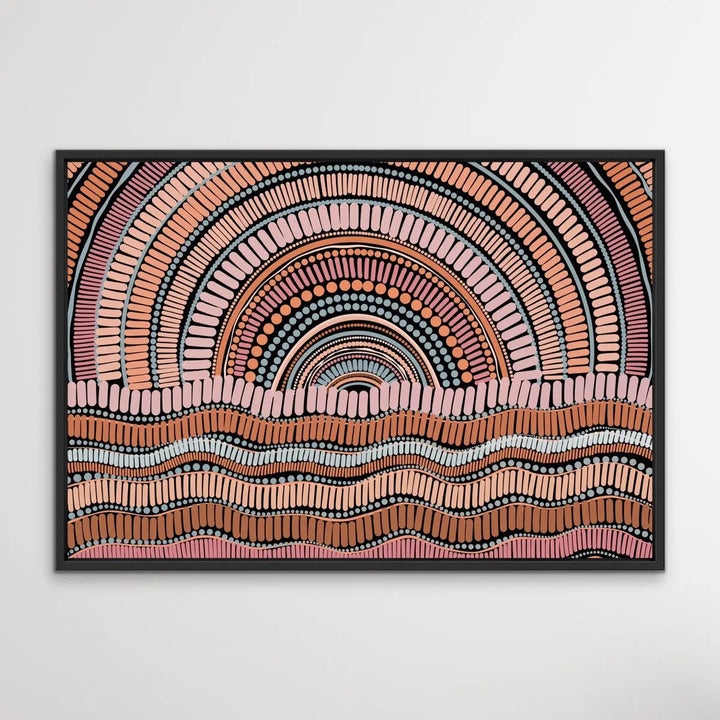 Kaampa Edition Two- Dark- Aboriginal Art Print by Leah Cummins - I Heart Wall Art