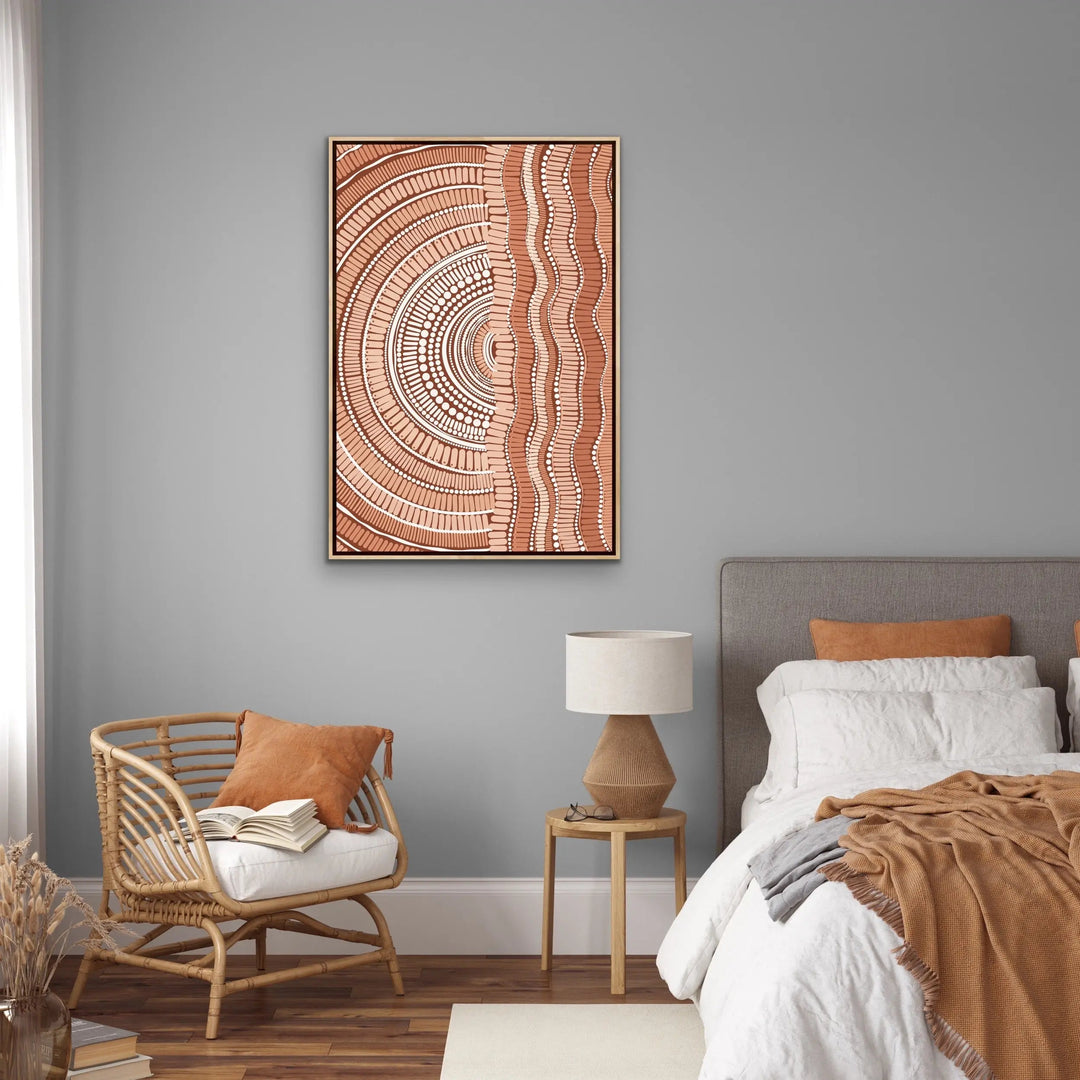Kaampa Edition Two- Golden- Aboriginal Art Print by Leah Cummins - I Heart Wall Art