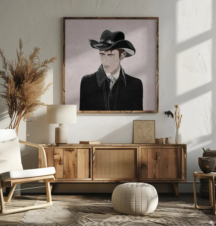Kibar Cowboy - Square Stretched Canvas, Poster or Fine Art Print I Heart Wall Art