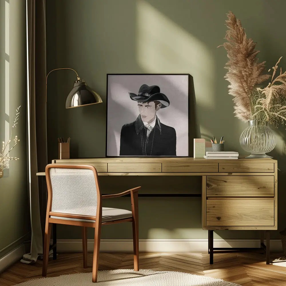 Kibar Cowboy - Square Stretched Canvas, Poster or Fine Art Print I Heart Wall Art