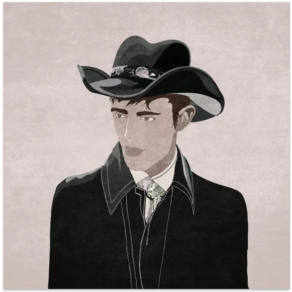 Kibar Cowboy - Square Stretched Canvas, Poster or Fine Art Print I Heart Wall Art