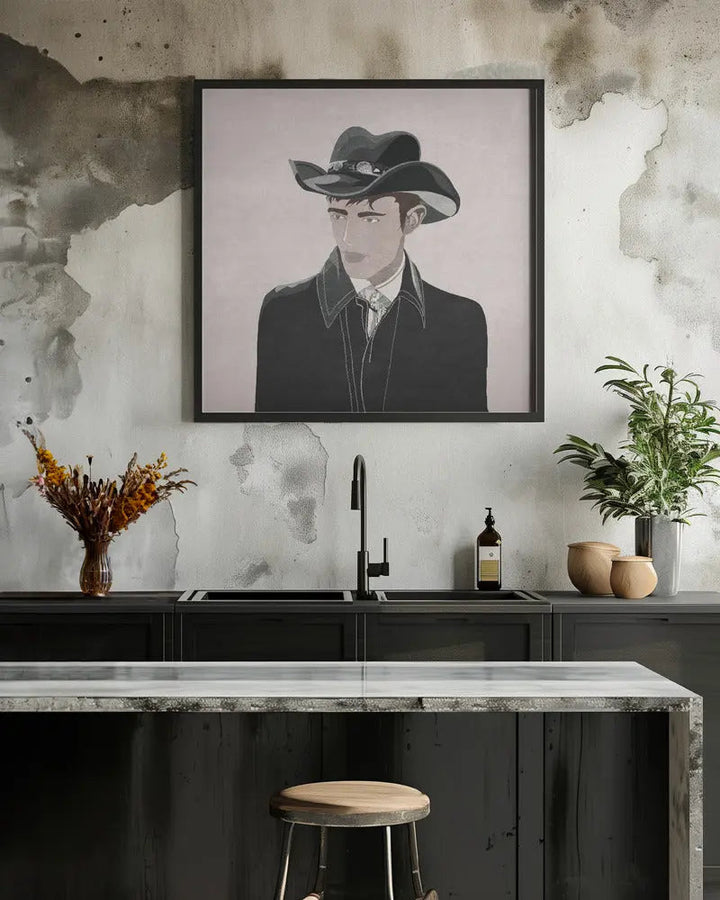Kibar Cowboy - Square Stretched Canvas, Poster or Fine Art Print I Heart Wall Art