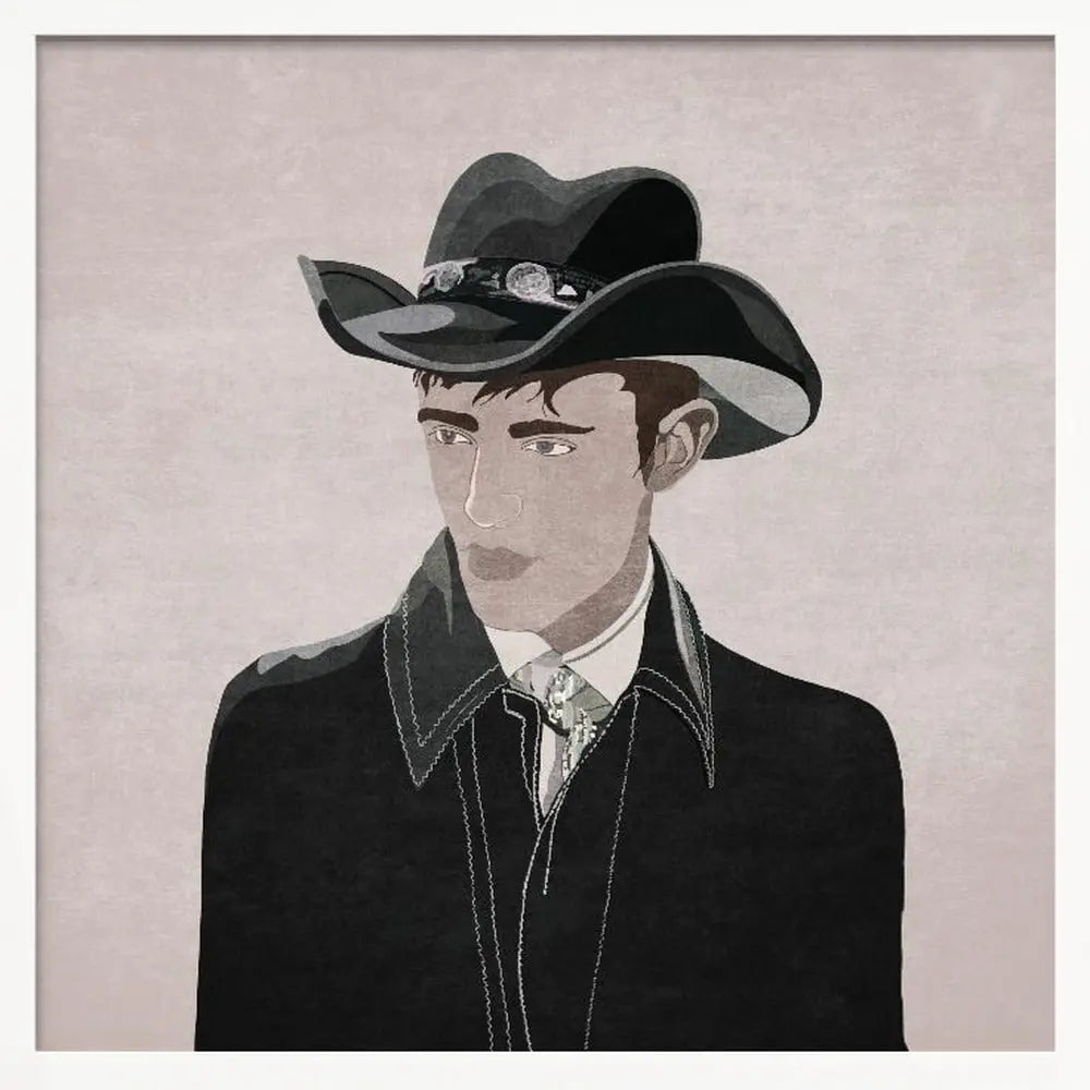 Kibar Cowboy - Square Stretched Canvas, Poster or Fine Art Print I Heart Wall Art