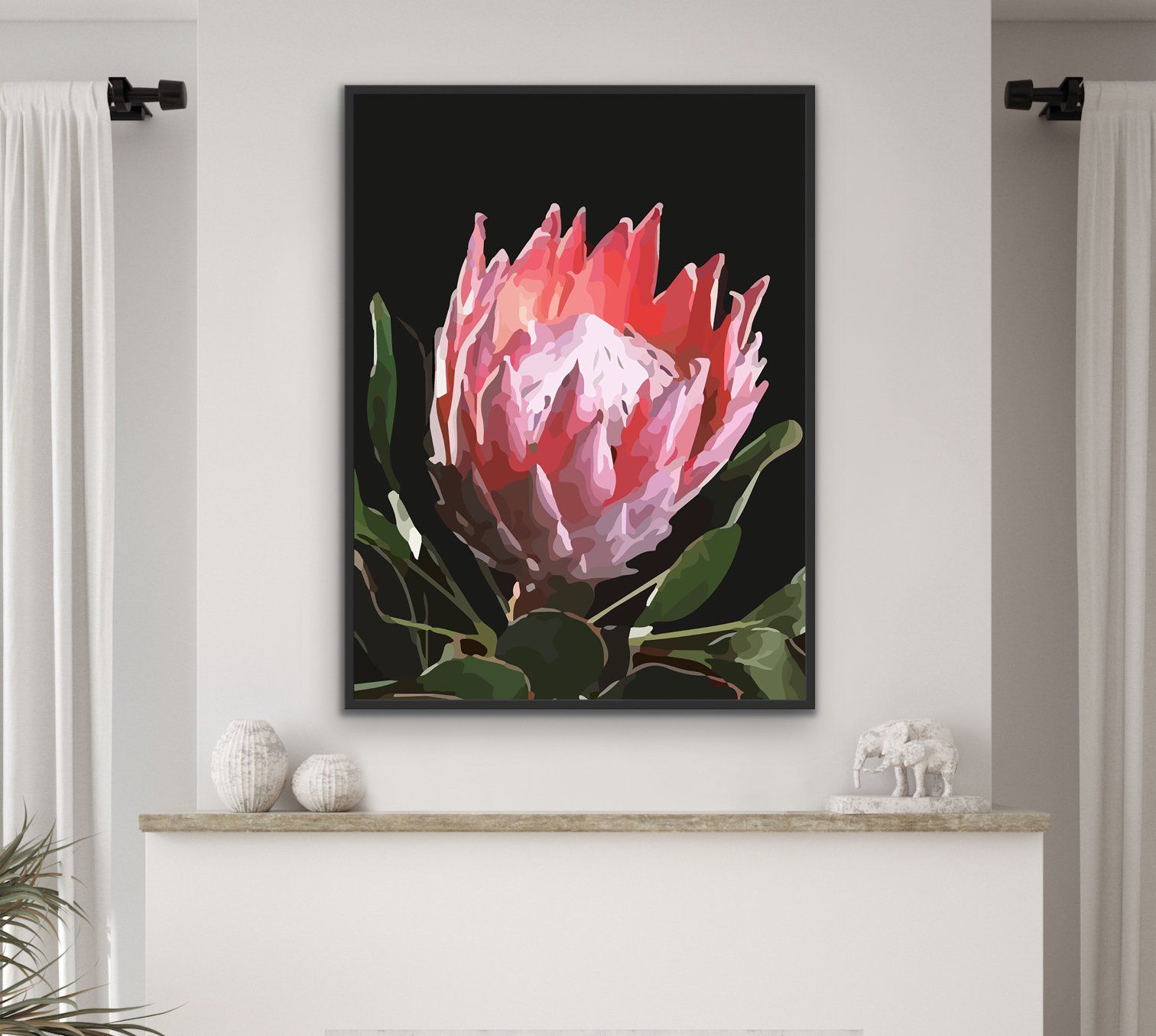 King Of The Blooms - Protea Floral Print on Canvas or Paper - I Heart Wall Art