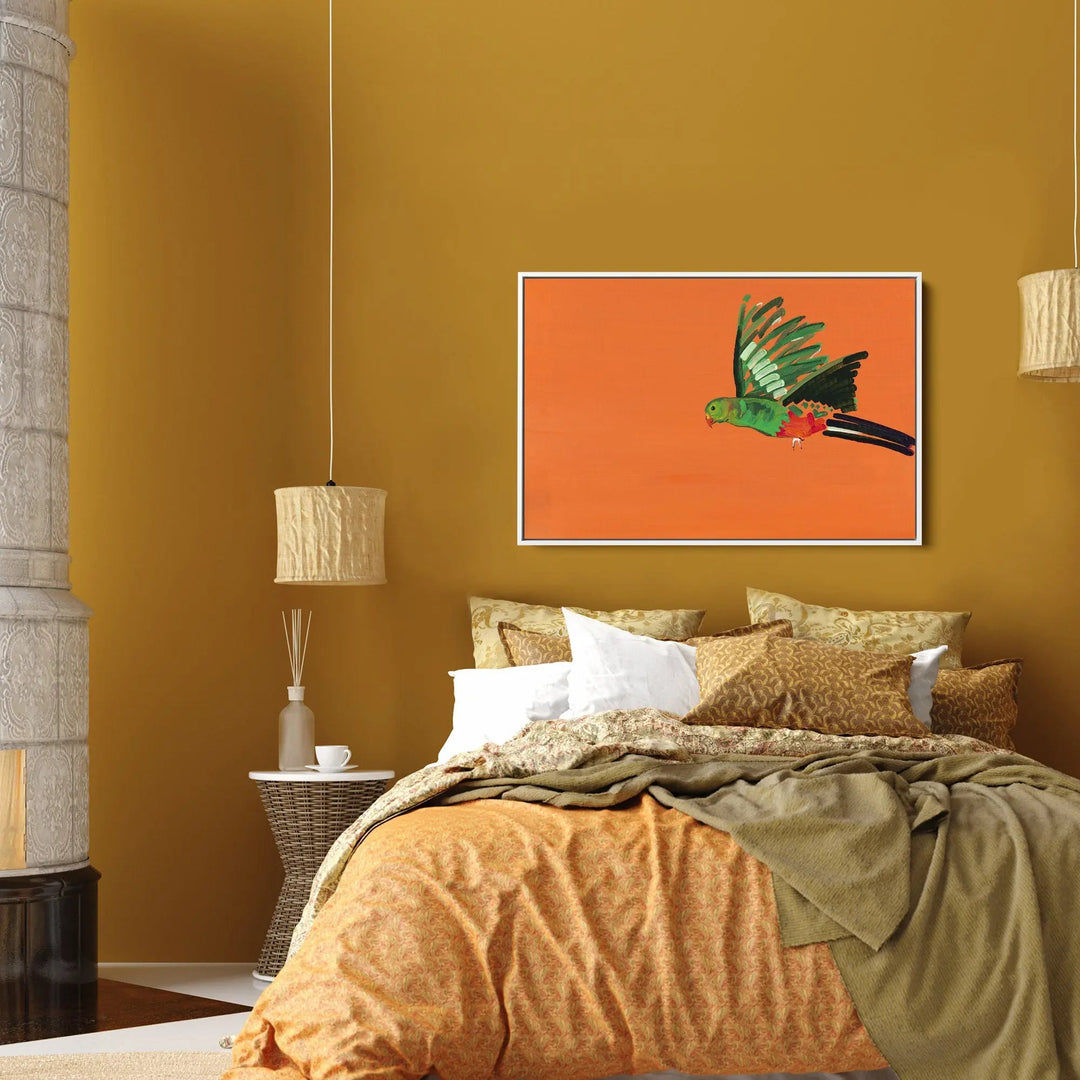 King Parrot by Lucy Hawkins - Stretched Canvas Print or Framed Fine Art Print - Artwork I Heart Wall Art Australia 