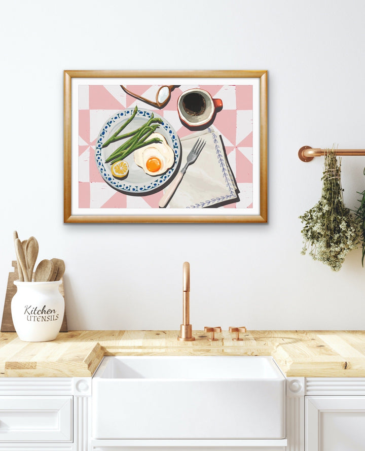 Kitchen Still Life I - Eggs &amp; Coffee, Stretched Canvas or Wall Art Print I Heart Wall Art