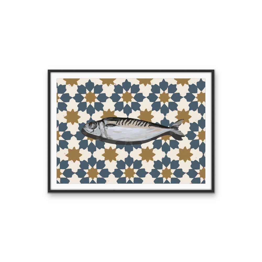 Kitchen Still Life V - Patterned Fish Stretched Canvas or Wall Art Print I Heart Wall Art