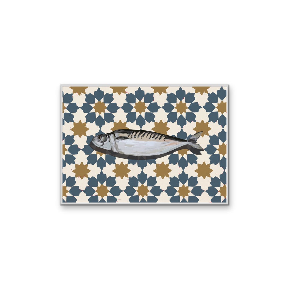 Kitchen Still Life V - Patterned Fish Stretched Canvas or Wall Art Print I Heart Wall Art