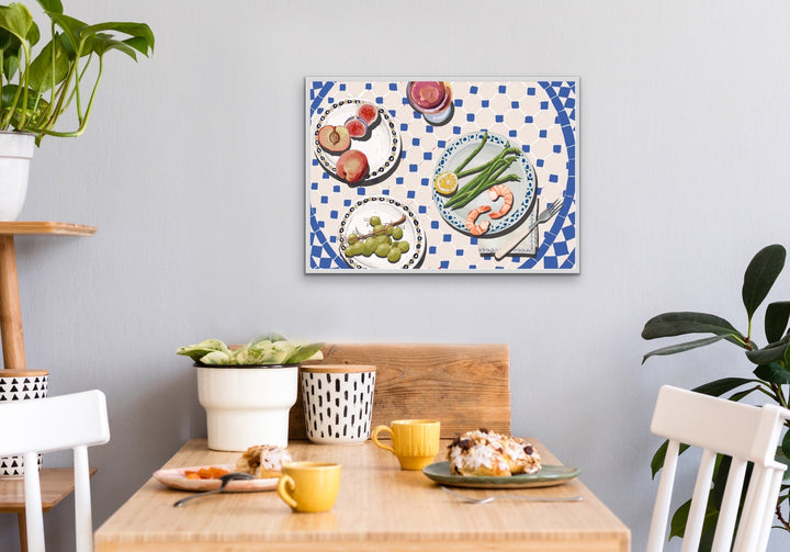 Kitchen Still Life VIII - Prawns &amp; Fruit Stretched Canvas or Wall Art Print I Heart Wall Art