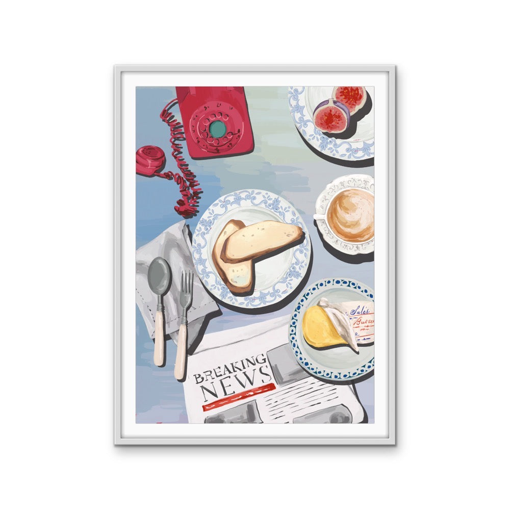 Kitchen Still Life X - Breaking News, Stretched Canvas or Wall Art Print I Heart Wall Art