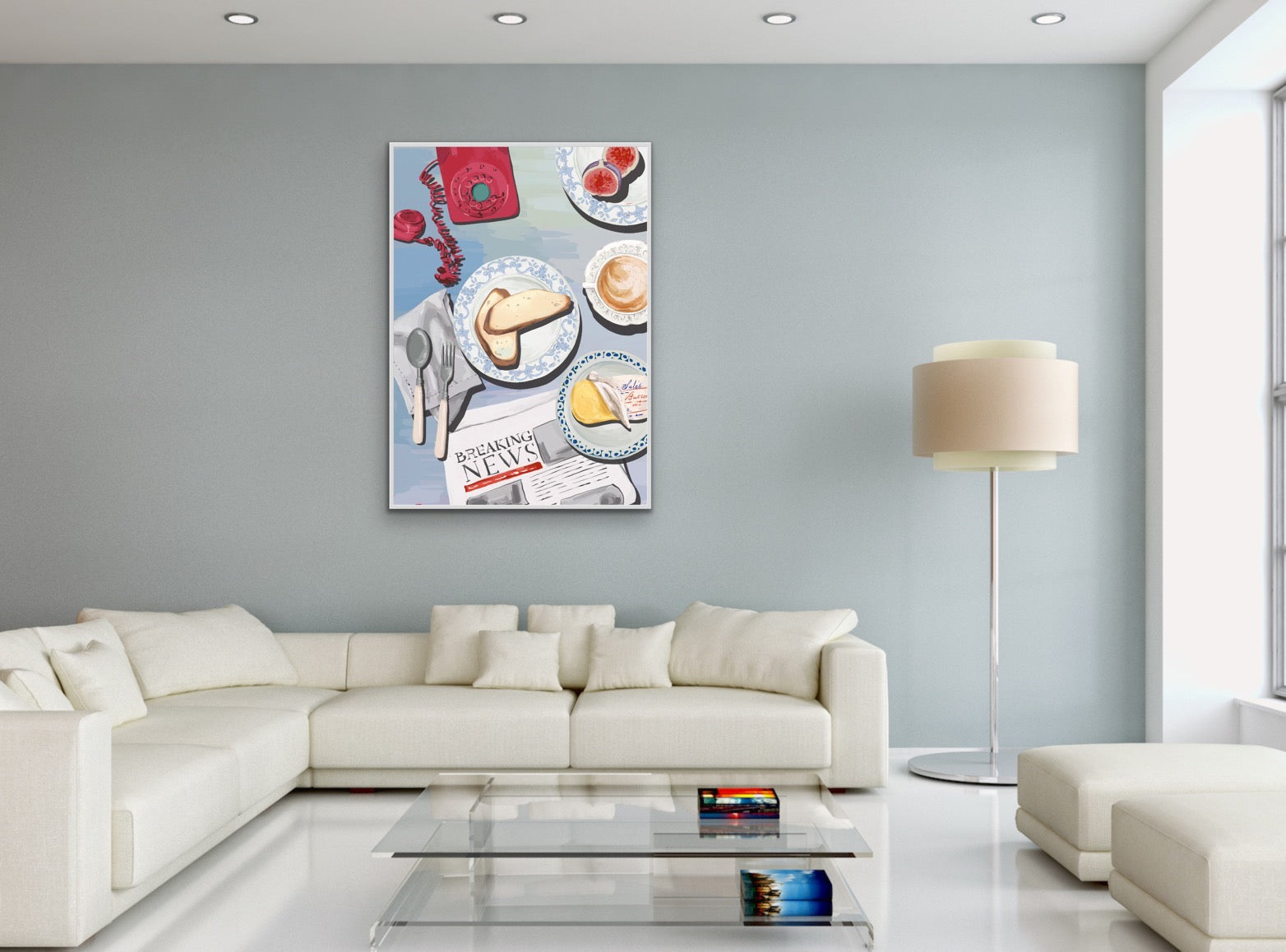Kitchen Still Life X - Breaking News, Stretched Canvas or Wall Art Print I Heart Wall Art