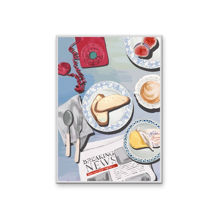 Kitchen Still Life X - Breaking News, Stretched Canvas or Wall Art Print I Heart Wall Art