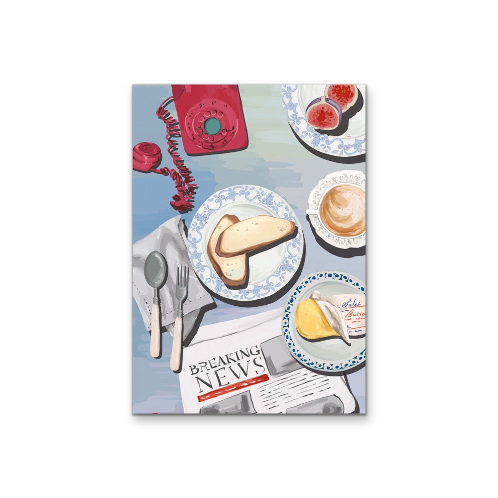 Kitchen Still Life X - Breaking News, Stretched Canvas or Wall Art Print I Heart Wall Art