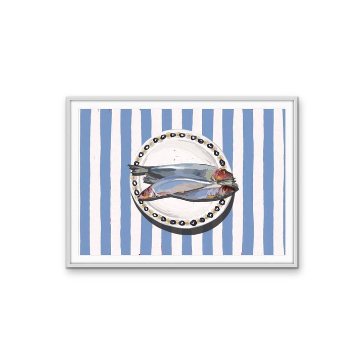 Kitchen Still Life XI - Sardines &amp; Stripes, Stretched Canvas or Wall Art Print - I Heart Wall Art - Poster Print, Canvas Print or Framed Art Print