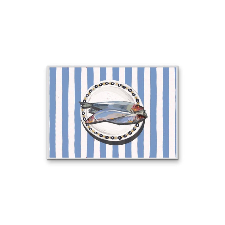 Kitchen Still Life XI - Sardines &amp; Stripes, Stretched Canvas or Wall Art Print - I Heart Wall Art - Poster Print, Canvas Print or Framed Art Print