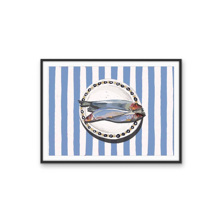 Kitchen Still Life XI - Sardines &amp; Stripes, Stretched Canvas or Wall Art Print - I Heart Wall Art - Poster Print, Canvas Print or Framed Art Print