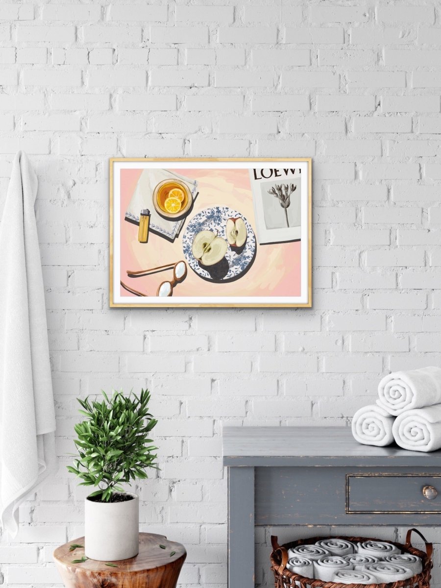 Kitchen Still Life XII - Apples &amp; Whiskey, Stretched Canvas or Wall Art Print - I Heart Wall Art - Poster Print, Canvas Print or Framed Art Print