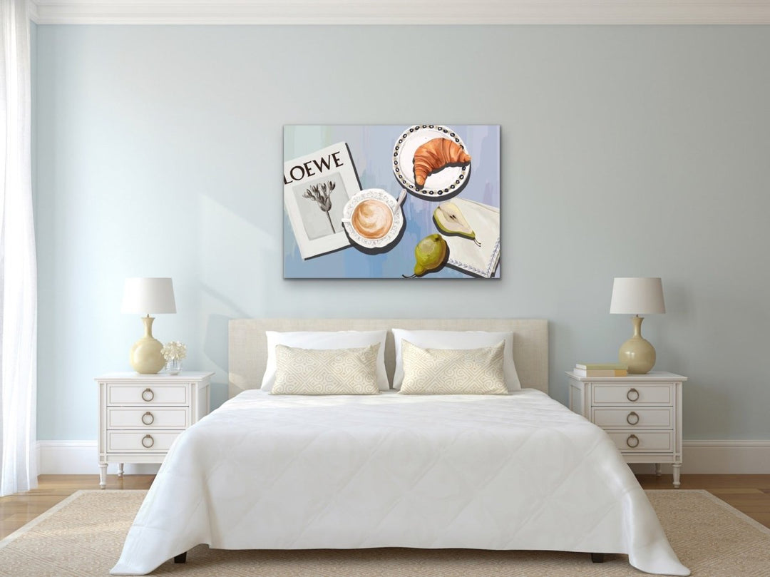 Kitchen Still Life XIX - Croissants &amp; Loewe, Stretched Canvas or Wall Art Print - I Heart Wall Art - Poster Print, Canvas Print or Framed Art Print