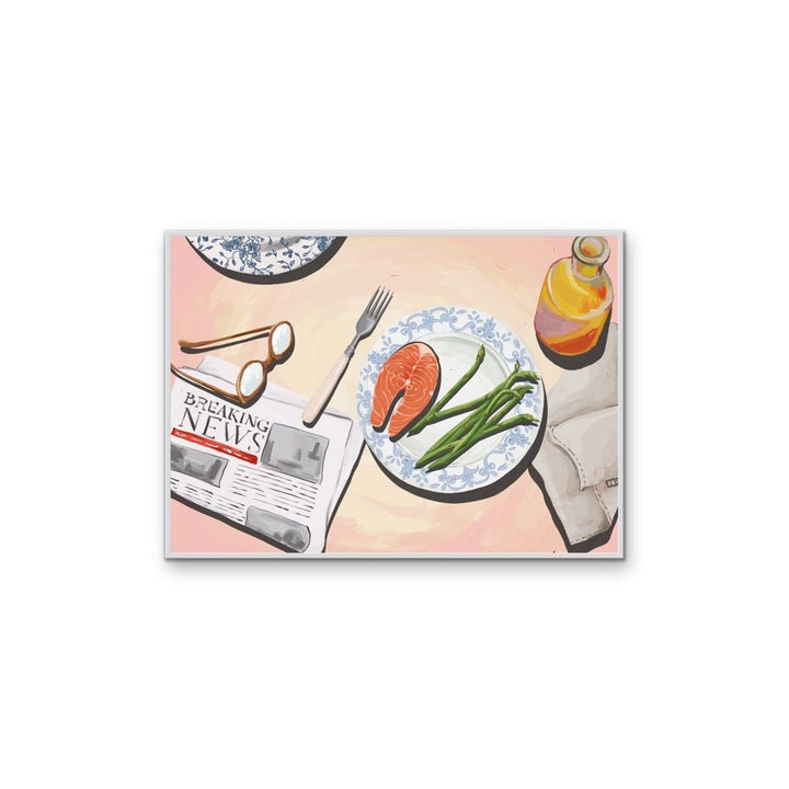 Kitchen Still Life XV - Salmon Dinner, Stretched Canvas or Wall Art Print - I Heart Wall Art - Poster Print, Canvas Print or Framed Art Print