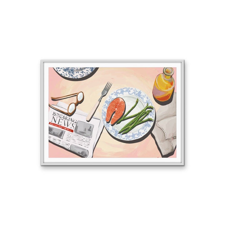 Kitchen Still Life XV - Salmon Dinner, Stretched Canvas or Wall Art Print - I Heart Wall Art - Poster Print, Canvas Print or Framed Art Print