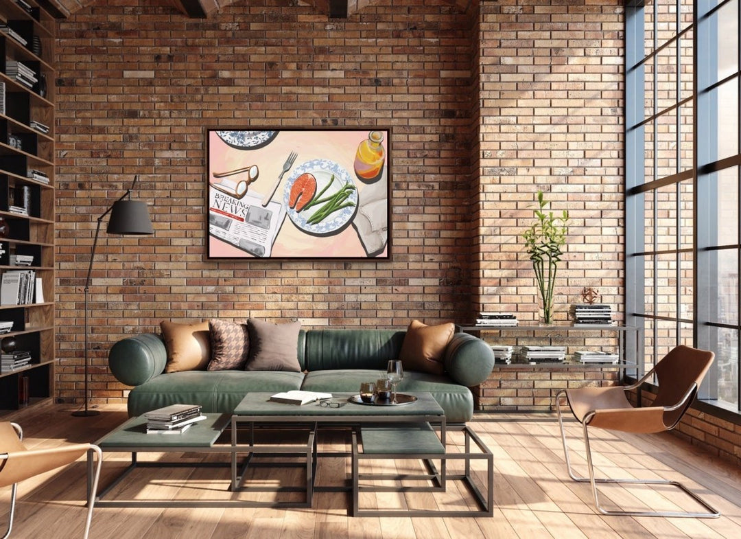 Kitchen Still Life XV - Salmon Dinner, Stretched Canvas or Wall Art Print - I Heart Wall Art - Poster Print, Canvas Print or Framed Art Print