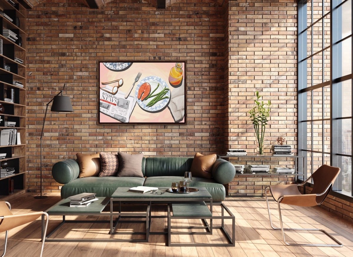 Kitchen Still Life XV - Salmon Dinner, Stretched Canvas or Wall Art Print - I Heart Wall Art - Poster Print, Canvas Print or Framed Art Print