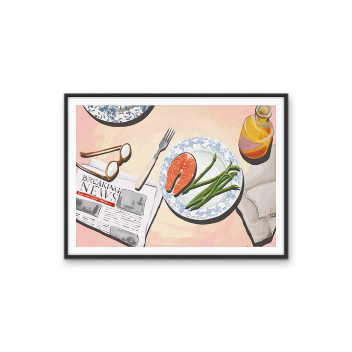 Kitchen Still Life XV - Salmon Dinner, Stretched Canvas or Wall Art Print - I Heart Wall Art - Poster Print, Canvas Print or Framed Art Print
