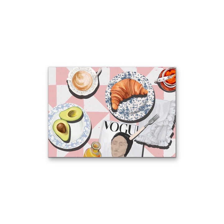 Kitchen Still Life XVII - Croissants &amp; Vogue, Stretched Canvas or Wall Art Print - I Heart Wall Art - Poster Print, Canvas Print or Framed Art Print