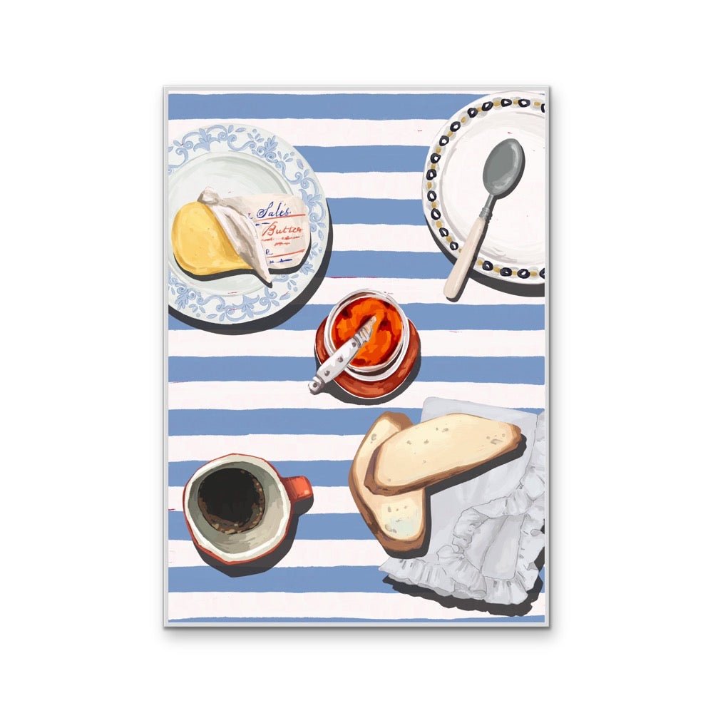 Kitchen Still Life XVIII - Jam &amp; Butter, Stretched Canvas or Wall Art Print - I Heart Wall Art - Poster Print, Canvas Print or Framed Art Print