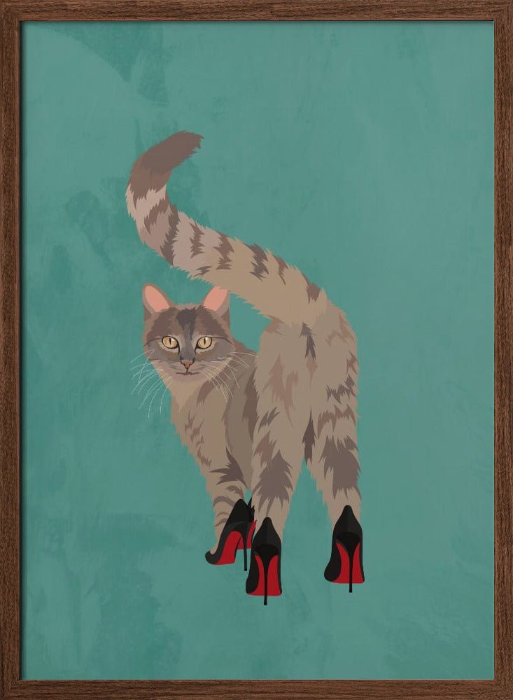 Kitten in heels - Stretched Canvas, Poster or Fine Art Print - I Heart Wall Art - Poster Print, Canvas Print or Framed Art Print