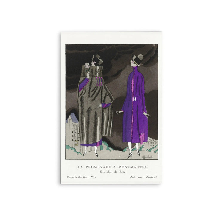 La promenade a Montmartre, Ensemble, de Beer (1920) by Charles Martin - Stretched Canvas Print or Framed Fine Art Print - Artwork I Heart Wall Art Australia 