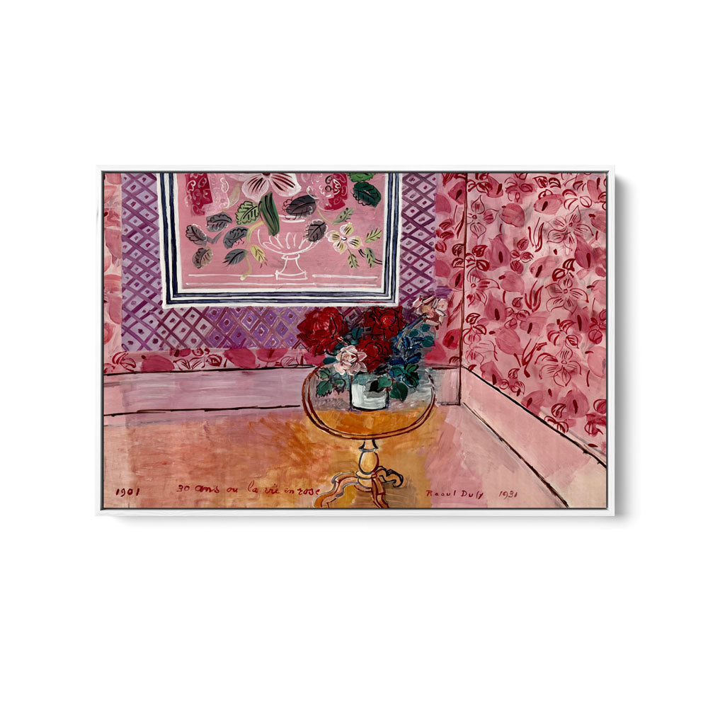 La Vie En Rose by Raoul Dufy- Pink Classic Traditional Still Life Art Print