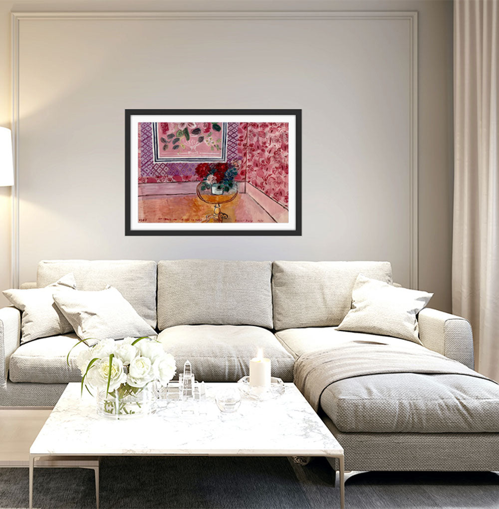 La Vie En Rose by Raoul Dufy- Pink Classic Traditional Still Life Art Print