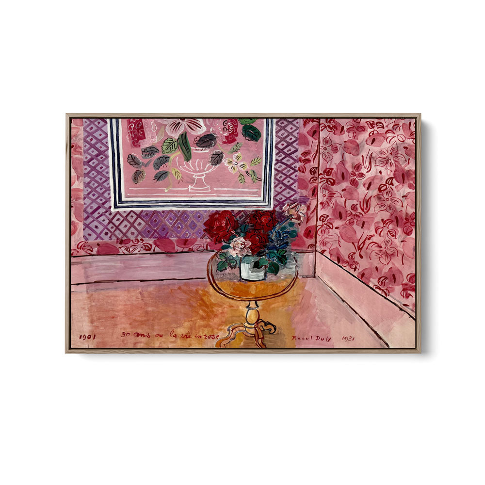 La Vie En Rose by Raoul Dufy- Pink Classic Traditional Still Life Art Print