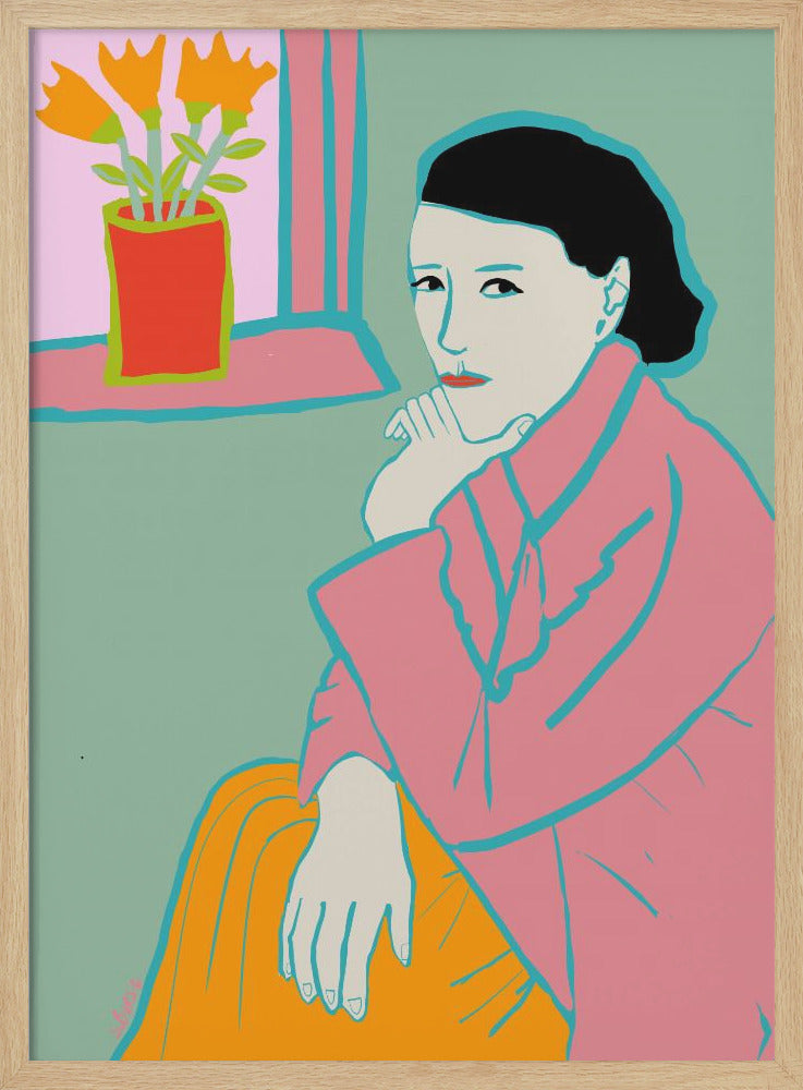 Lady in Pink - Stretched Canvas, Poster or Fine Art Print I Heart Wall Art