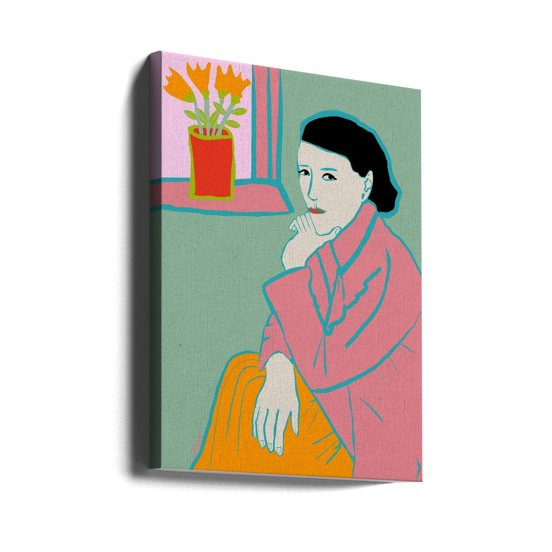 Lady in Pink - Stretched Canvas, Poster or Fine Art Print I Heart Wall Art