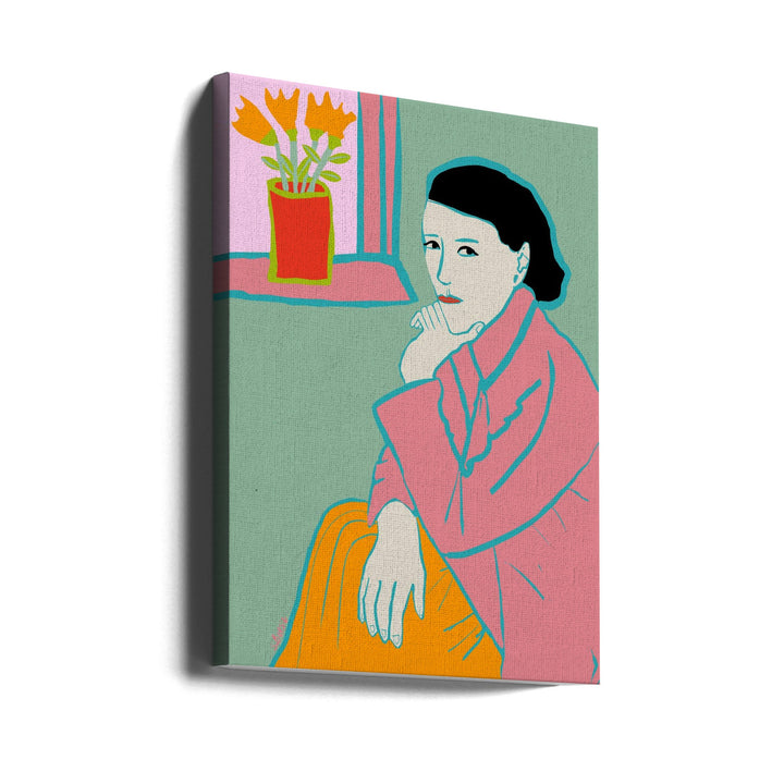Lady in Pink - Stretched Canvas, Poster or Fine Art Print I Heart Wall Art