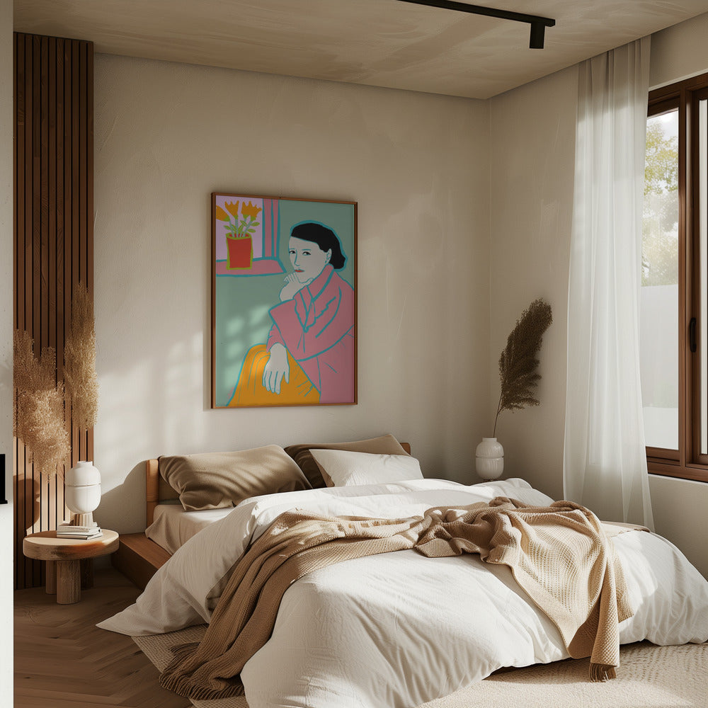 Lady in Pink - Stretched Canvas, Poster or Fine Art Print I Heart Wall Art
