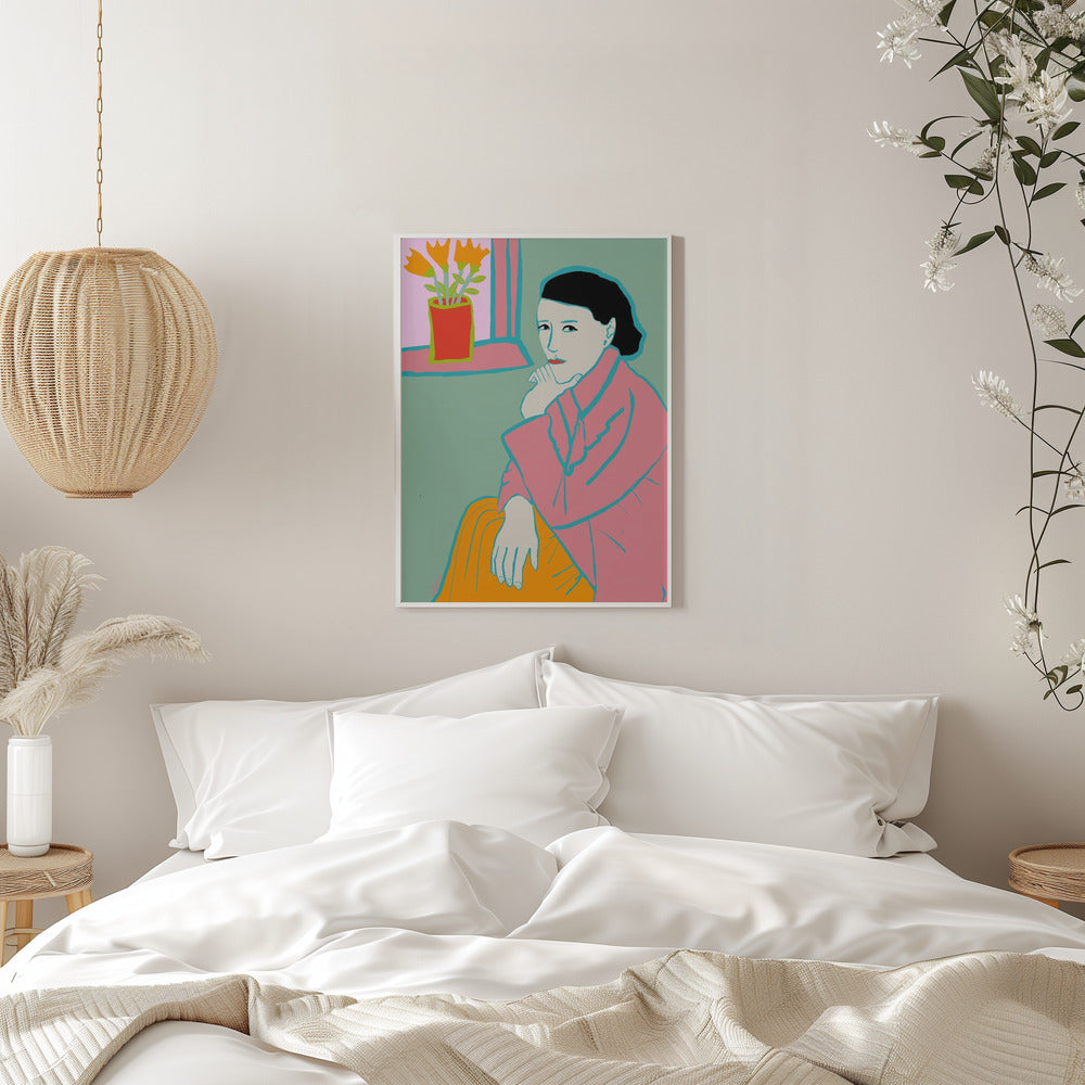 Lady in Pink - Stretched Canvas, Poster or Fine Art Print I Heart Wall Art