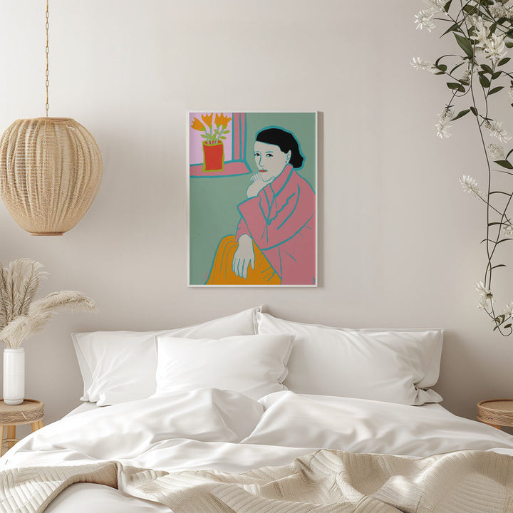 Lady in Pink - Stretched Canvas, Poster or Fine Art Print I Heart Wall Art
