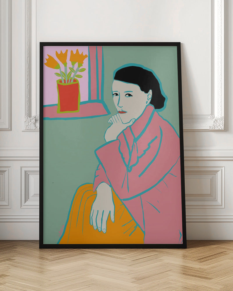 Lady in Pink - Stretched Canvas, Poster or Fine Art Print I Heart Wall Art
