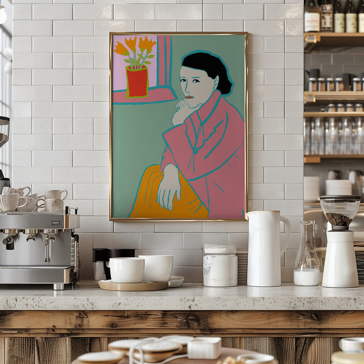 Lady in Pink - Stretched Canvas, Poster or Fine Art Print I Heart Wall Art