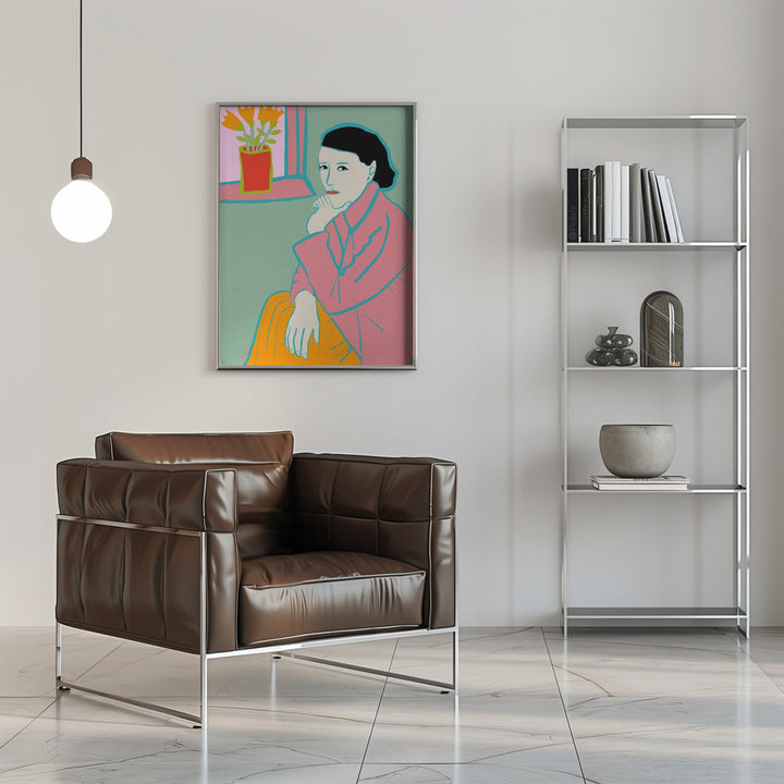 Lady in Pink - Stretched Canvas, Poster or Fine Art Print I Heart Wall Art