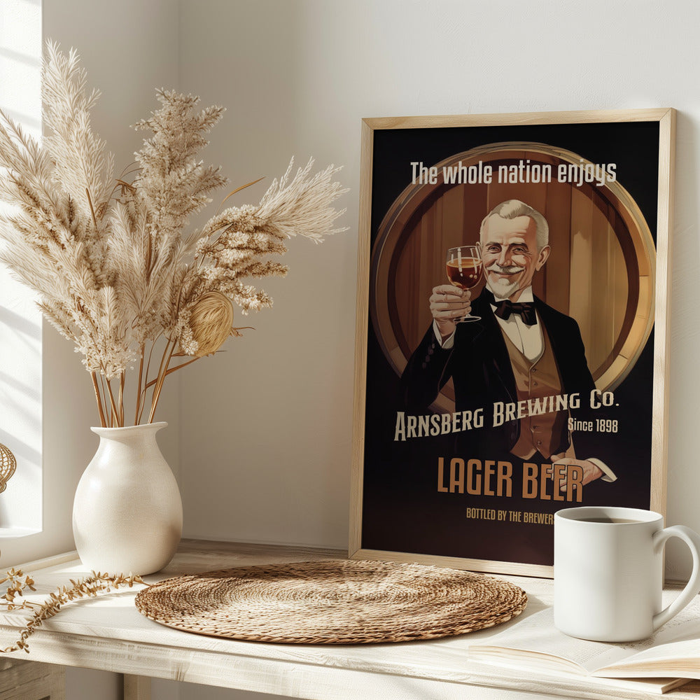 Lager Beer - Stretched Canvas, Poster or Fine Art Print I Heart Wall Art